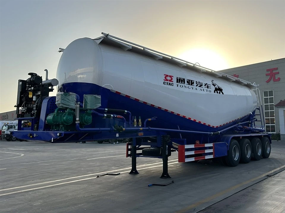 Reboque maioria do petroleiro do cimento de 4 eixos semi com suspensão do ar