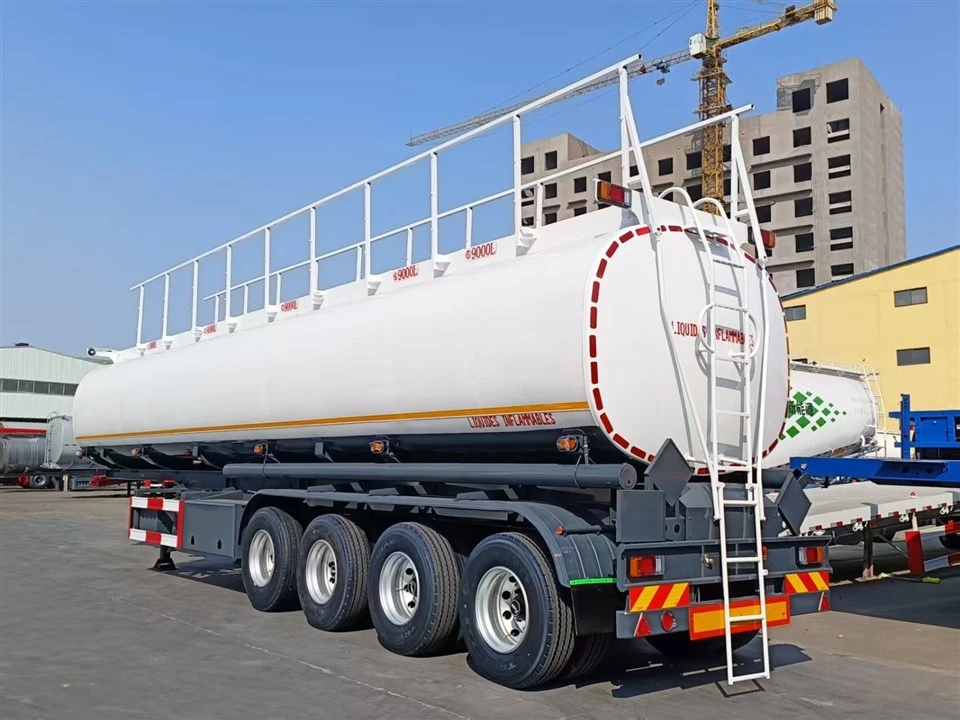 Trailer semi -tanque de combustível de 4 eixos