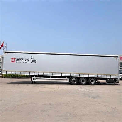 TONGYA 3 Eixo 40 Ton Van Truck Curtain Side Open Semi Trailer